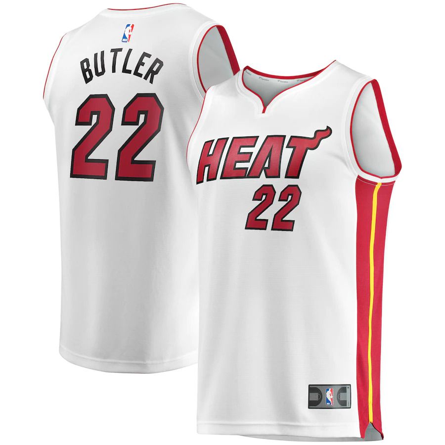 Men Miami Heat 22 Jimmy Butler Fanatics Branded White Fast Break Replica Player NBA Jersey